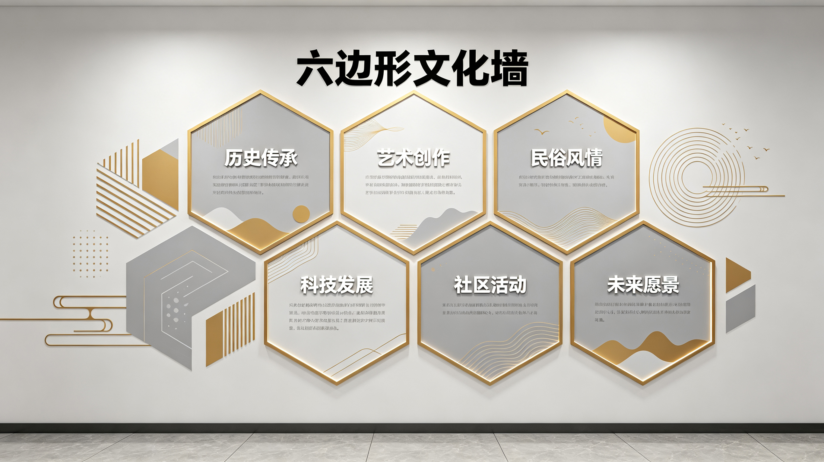 海盐企业文化墙 | 六边形信息美学